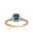 0.71 ct. Blauer Topas Diamantring 585 Gold