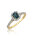 0.71 ct. Blauer Topas Diamantring 585 Gold