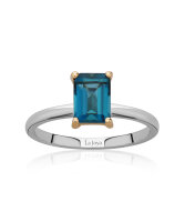 1.43 ct. Londonblau Topas Ring